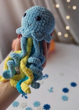 Медуза амігурумі, медуза в'язана гачком м'яка маленька іграшка дитяча іграшка морські тварини медуза4 фото