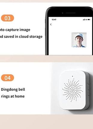 Бездротовий відеодомофон з камерою wifi та датчиком руху розумний дверний відеодзвінок для дому doorbell1024 фото