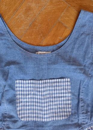 Винтаж винтажный натуральный хлопок коттон в виде лен сарафана, можно для беременных, италия2 фото