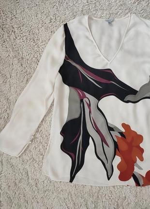 Брендова 100% шовкова блуза jigsaw northern bloom top6 фото