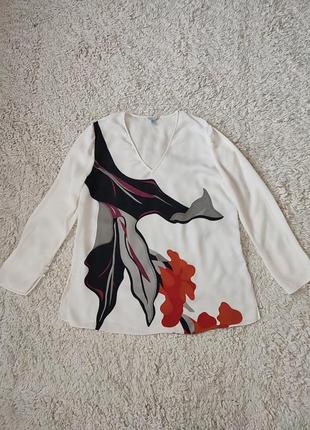 Брендова 100% шовкова блуза jigsaw northern bloom top7 фото