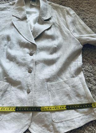 Пиджак, жакет лен madeleine оригинал бренд льняной пиджак металлик белый размер m,l5 фото