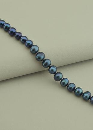 Намисто чорні перли а+ природні, кулька 8,5 мм, довжина 50 см.2 фото