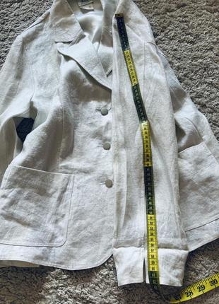 Пиджак, жакет лен madeleine оригинал бренд льняной пиджак металлик белый размер m,l7 фото