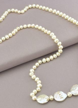 Намисто білий перли а+ натуральний, намистина 8 мм, довжина 95...