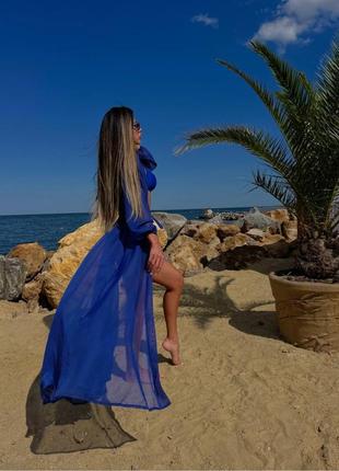 Шифонова пляжна туніка сукня7 фото