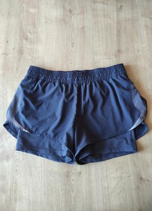 Женские спортивные двойные шорты с тайтсами h&m. pазмер- l.1 фото