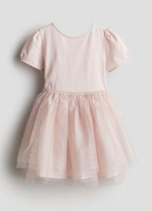 Платье на девочку розовое hm new1 фото
