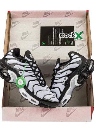 Кросівки чоловічі в стилі nike air max plus tn white black9 фото