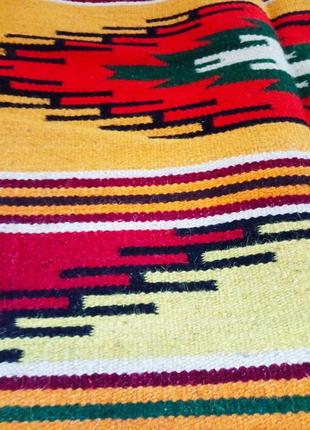 Новый натуральный этнический двухсторонний ездульский винтажный ковер рыжей работы 100% шерсти3 фото