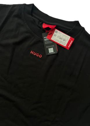 Оригинальная футболка hugo свободный крой, приятная ткань на ощупь6 фото