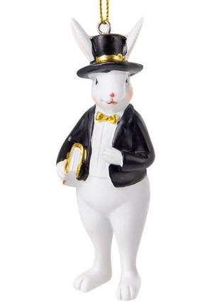 Фигурка декоративная "кролик во фраке" 10см