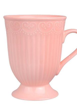 Чашка "ажур" 450мл рожевий