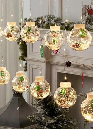 Гірлянда новорічна кулі xmas copper curtain ball lamp 3 200l w...