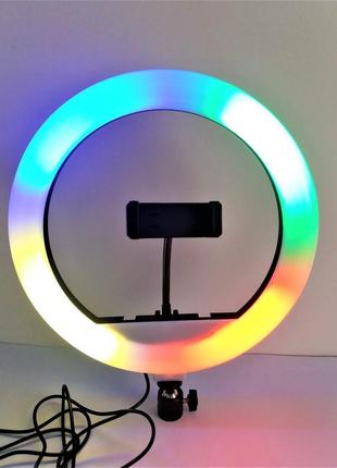 Кільцева кольорова лампа ring light led rgb mj26 діаметром 26 ...4 фото