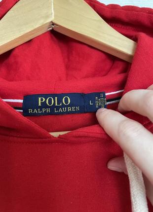 Кофта худи с капюшоном красное polo ralph lauren4 фото