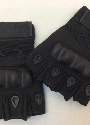 Тактичні рукавички без пальців чорні black1 фото