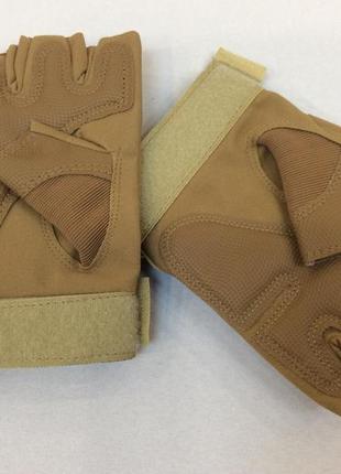 Тактичні рукавички без пальців кайот kayot2 фото
