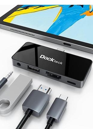 Адаптер usb-c hub для ipad pro 2021 2020 2018 11 12.9 / ipad air 4 10.9 ipad mini6 dockteck 4-в-1 ipad pro