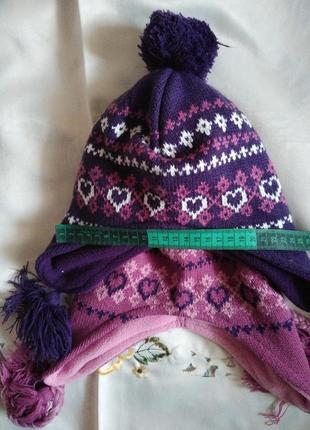 Теплі зимові та осінні шапки для дівчинки5 фото