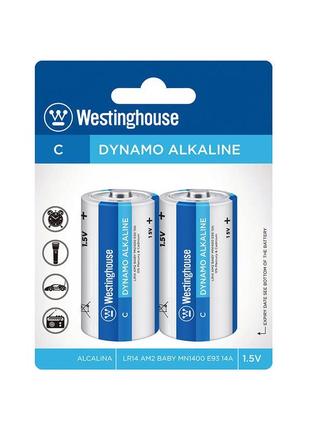 Лужна батарейка westinghouse dynamo alkaline c/lr14 2шт/уп bli...