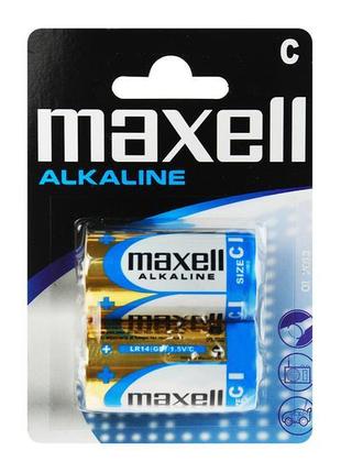 Лужна батарейка maxell alkaline c/lr14 2шт/уп blister
