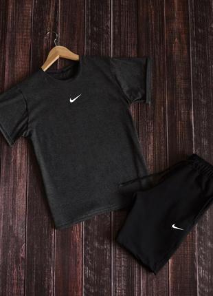 Літній чоловічий спортивний костюм комплект футболка і шорти nike1 фото