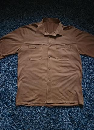 Рубашка на довгий рукав літня/рубашка коричнева/сорочка коричнева