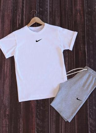 Літній чоловічий спортивний костюм комплект футболка і шорти nike1 фото