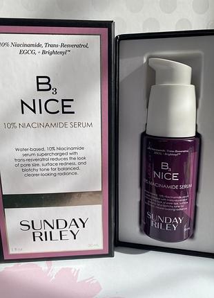 Сыворотка с ниацинамидом sunday riley b3 nice 10% niacinamide serum, 30 мл