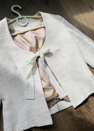 Твидовый пиджак tailored by next размер l светлый белый розовый