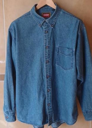Рубашка джинсовая винтажная wrangler rn#51370 size xl