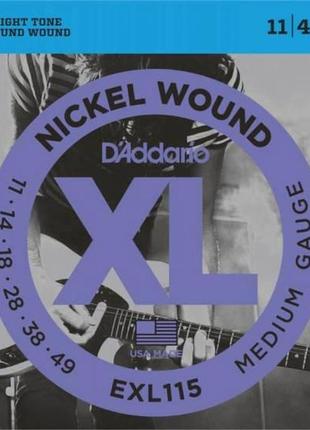 Струни для електрогітари d'addario exl115 nickel wound medium/...