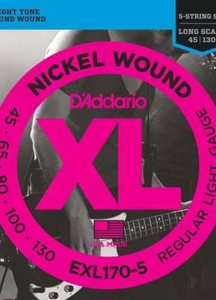 Струни для 5-ти струнної бас-гітари d'addario exl170-5 nickel ...