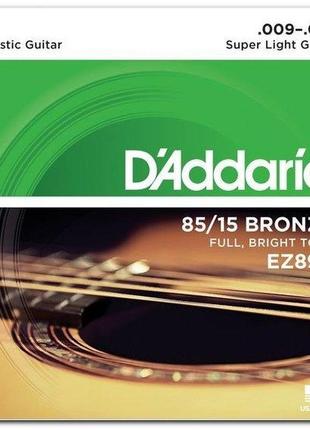 Струни для акустичної гітари d'addario ez890 bronze 85/15 supe...