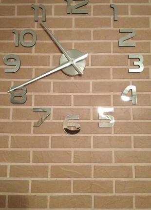 Годинник на стіну великий 3d diy clock від 50 до 120см 002ss (...2 фото