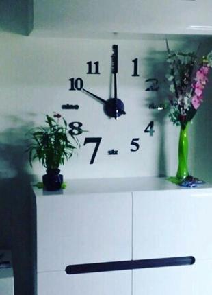 Великі дизайнерські настінні 3д годинники 3d diy clock від 50 ...3 фото
