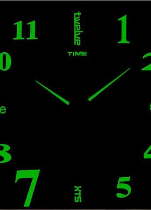 Люмінесцентний фосфорний годинник настінний 3д diy clock від 7...