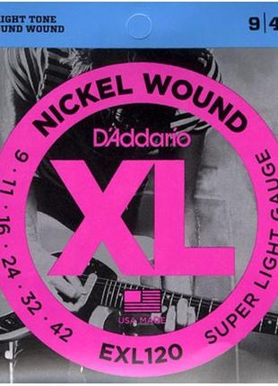 Струни для електрогітари d'addario exl120 super light electric...