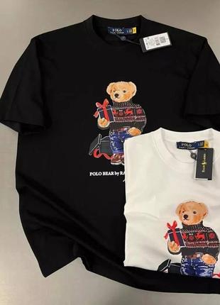 Мужская футболка polo bear / качественная мужская футболка с принтом ральф лаурен