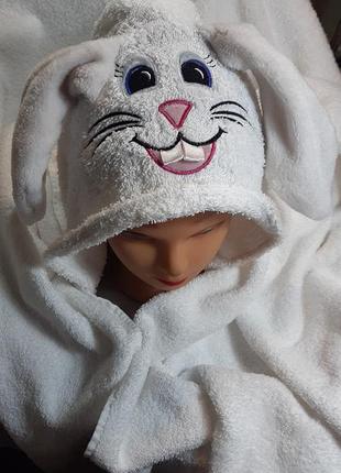 Дитячий рушник із капюшоном/іграшка зайчик, мікі маус, мінні м...