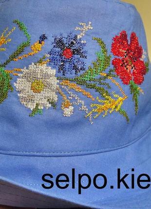 Панама з вишивкою.шляпа вишиванка під джинси, за мотивами стар...