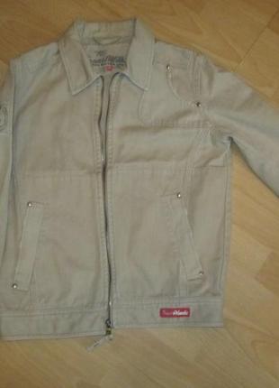 Джинсова оригінальна куртка sela бежева, розмір:s,m