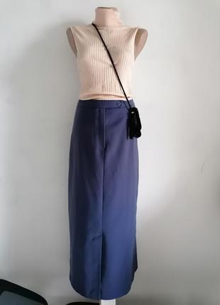 👜юбка прямого кроя с разрезом спереди 👜юбка карандаш лавандового оттенка