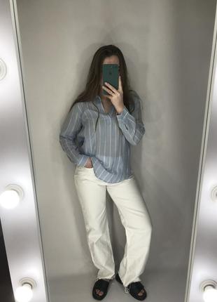 Белые джинсы zara &lt;unk&gt; широкие джинсы &lt;unk&gt; прямые джинсы &lt;unk&gt; джинсы с необработанным низом2 фото