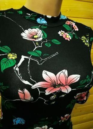 175.яркая вискозная блузка в красивый цветочный принт модного испанского бренда zara3 фото