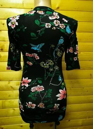 175.яркая вискозная блузка в красивый цветочный принт модного испанского бренда zara6 фото