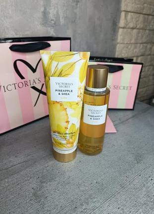 Міст + лосьйон для тіла natural beauty body care «pineapple & shea». victoria's secret. оригінал 🇺🇸2 фото