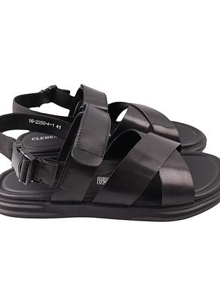 Босоніжки чоловічі clemento чорні натуральна шкіра, 40