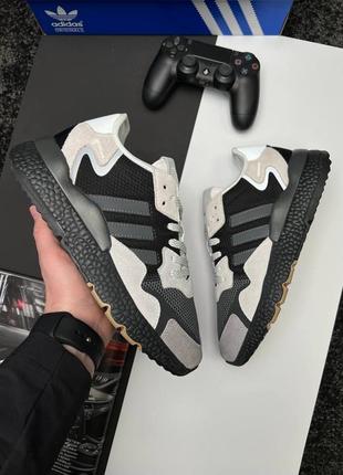 Мужские кроссовки adidas nite jogger black gray